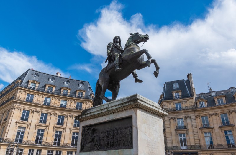 Equestrian statue of Louis XIV on the Place des Victoires, Paris, France